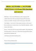 SBOLC NETWORK&plus; &sol;&sol; NETWORK ESSENTIALS 3&period;15&period;Exam 2026 Questions and Answers