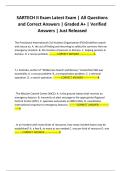 SARTECH II Exam Latest Exam &vert; All Questions and Correct Answers &vert; Graded A&plus; &vert; Verified Answers &vert; Just Released