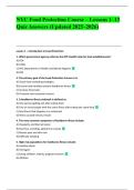 NYC Food Protection Course Exam Prep 2025&sol;2026 &vert;&vert; Lessons 1&ndash;13 Quiz Answers Updated