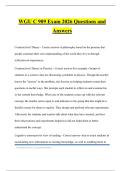 WGU C 909 Exam 2026 Questions and Answers