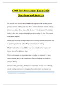 C909 Pre-Assessment Exam 2026 Questions and Answers