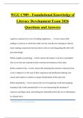 WGU C909 - Foundational Knowledge of Literacy Development Exam 2026 Questions and Answers
