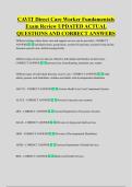 CAVIT Direct Care Worker Fundamentals  Exam Review UPDATED ACTUAL  QUESTIONS AND CORRECT ANSWERS