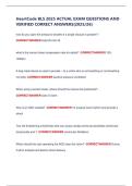 HeartCode BLS 2025 ACTUAL EXAM QUESTIONS AND  VERIFIED CORRECT ANSWERS&lpar;2025&sol;26&rpar; 
