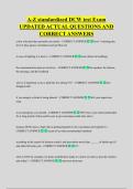 A-Z standardized DCW test Exam  UPDATED ACTUAL QUESTIONS AND  CORRECT ANSWERS