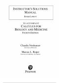 INSTRUCTOR&rsquo;S SOLUTIONS MANUAL &mdash; Calculus for Biology and Medicine&comma; 4th Edition &mdash; Claudia Neuhauser&semi; Marcus Roper &mdash; ISBN 9780134122687