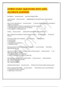 CPHRM STUDY QUESTIONS WITH 100&percnt; ACCURATE ANSWERS