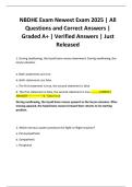 NBDHE Exam Newest Exam 2025 &vert; All Questions and Correct Answers &vert; Graded A&plus; &vert; Verified Answers &vert; Just Released