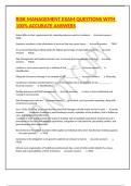 RISK MANAGEMENT EXAM QUESTIONS WITH 100&percnt; ACCURATE ANSWERS