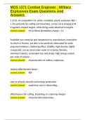 MOS 1371 Combat Engineer Military Explosives Exam Questions And Answers&period;docx
