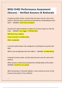 WGU D482 Performance Assessment &lpar;Secure&rpar; &ndash; Verified Answers & Rationale