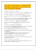 C430 HEALTHCARE QUALITY IMPROVEMENT AND RISK MANAGEMENT QUESTIONS WITH 100&percnt; ACCURATE ANSWERS