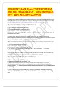 C430 HEALTHCARE QUALITY IMPROVEMENT AND RISK MANAGEMENT &ndash; WGU QUESTIONS WITH 100&percnt; ACCURATE ANSWERS