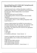 Research Final Exam &lpar;ECU NURS 4140- Nursing Research&rpar; Questions With Complete Solutions