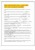 RISK MANAGEMENT EXAM 1 QUESTIONS WITH 100&percnt; ACCURATE ANSWERS