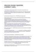 HSA3111 EXAM 2 QUIZZES CORRECT 100&percnt;