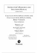 INSTRUCTOR&rsquo;S RESOURCE AND SOLUTIONS MANUAL &mdash; Calculus with Applications&comma; Brief Version&comma; 12th Edition &mdash; Margaret L&period; Lial&semi; Raymond N&period; Greenwell&semi; Nathan P&period; Ritchey &mdash; ISBN 9780135852361