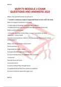NUR170 MODULE 2 EXAM QUESTIONS AND ANSWERS 2025