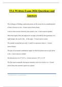 TSA Written Exam 2026 Questions and Answers