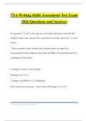 TSA Writing Skills Assessment Test Exam 2026 Questions and Answers