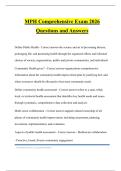 MPH Comprehensive Exam 2026 Questions and Answers