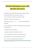 MPH 855 Epidemiology Exam 1 2026 Questions and Answers