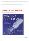 TEST BANK For Microbiology with Diseases by Taxonomy&comma; 6th Edition &lpar;Bauman&rpar; Complete Chapter's 1 - 27 100 &percnt; Verified