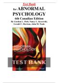 Test Bank for Abnormal Psychology 6th Canadian Edition By Gordon L&period; Flett&comma; Nancy L&period; Kocovski&comma; Gerald C&period; Davison&comma; John M&period; Neale