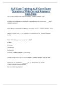 ALF Core Training&comma; ALF Core Exam Questions With Correct Answers 2025&sol;2026