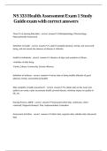 NS 333 Health Assessment Exam 1 Study Guide exam with correct answers