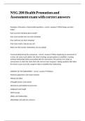 NSG 200 Health Promotion and Assessment exam with correct answers