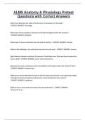 ALMS Anatomy & Physiology Pretest Questions with Correct Answers