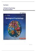 Test Bank For Biological Psychology 14th Edition By James W&period;Kalat &comma; Complete Verified Chapters&vert;&vert; LATEST