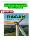 Solution Manual for Microeconomics&comma; 17th Canadian Edition by Christopher Ragan &vert; All Chapters 1&ndash;20 &vert; Verified Solutions &vert; Latest Update 2025&sol;2026 &vert; A&plus; Graded