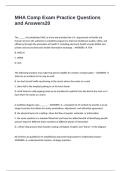 MHA Comp Exam Practice Questions and Answers