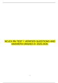 NCLEX RN TEST 1 VERIFIED QUESTIONS AND ANSWERS GRADED A&plus; 2025-2026&period;