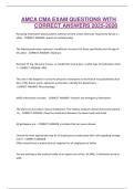 AMCA CMA EXAM QUESTIONS WITH CORRECT ANSWERS 2025-2026