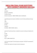 AMCA CMA FINAL EXAM QUESTIONS WITH CORRECT ANSWERS 2025-2026