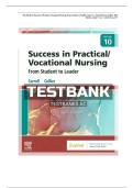 Test Bank for Success in Practical Vocational Nursing 10th Edition&comma; by Janyce L&period; Carroll&comma; Lisa Collier&comma; All Chapters 1-19 included Graded A &plus;&period;