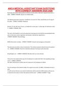AMCA MEDICAL ASSISTANT EXAM QUESTIONS WITH CORRECT ANSWERS 2025-2026