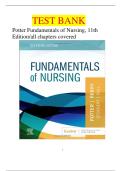 Test Bank For Fundamentals of Nursing 11th Edition Potter Perry Chapter 1-50 &vert;Newest Version&vert;2025&sol;2026  with Complete 100&percnt; Answers