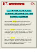 CLC 106 FINAL EXAM ACTUAL 2025&sol;2026 QUESTIONS AND 100&percnt; CORRECT ANSWERS