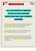 CLC 106 COR WITH A MISSION FOCUS ACTUAL 2025&sol;2026 QUESTIONS AND 100&percnt; CORRECT ANSWERS