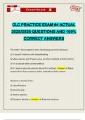 CLC PRACTICE EXAM &num;4 ACTUAL 2025&sol;2026 QUESTIONS AND 100&percnt; CORRECT ANSWERS