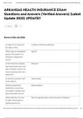 ARKANSAS HEALTH INSURANCE EXAM Questions and Answers &lpar;Verified Answers&rpar; &lpar;Latest Update 2025&rpar; UPDATE&excl;&excl;