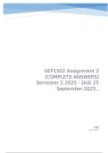 SEP1502 Assignment 2 &lpar;COMPLETE ANSWERS&rpar; Semester 2 2025 - DUE 25 September 2025&period;&period;