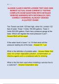ILLINOIS CLASS D WATER LICENSE TEST 2025&sol; 2026  NEWEST ACTUAL EXAM CURRENTLY TESTING  COMPLETE EXAM QUESTIONS WITH DETAILED  VERIFIED ANSWERS WITH RATIONALES &lpar;100&percnt;  CORRECT ANSWERS&rpar; &sol;ALREADY GRADED  A&plus;&vert;&vert;LATEST EXAM&excl;&excl; 