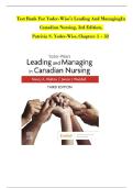 Test Bank For Leading and Managing in Canadian Nursing&comma; 3rd  Edition&period; By Patricia S&period; Yoder-Wise&period; &lpar; All Chapters Covered&rpar; 