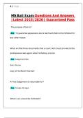 MS Bail Exam Questions And Answers &vert;Latest 2025&sol;2026&vert; Guaranteed Pass