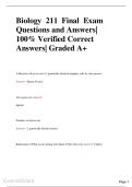 Biology  211  Final  Exam Questions and Answers&vert; 100&percnt; Verified Correct Answers&vert; Graded A&plus;